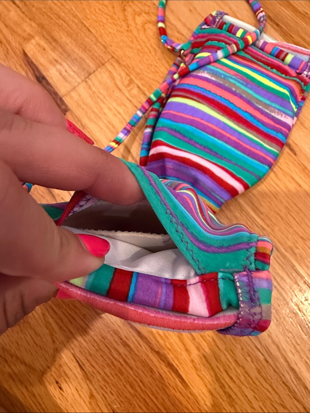 Kids Multicolor Stripe Bikini Swim Set - Picture 5 of 5